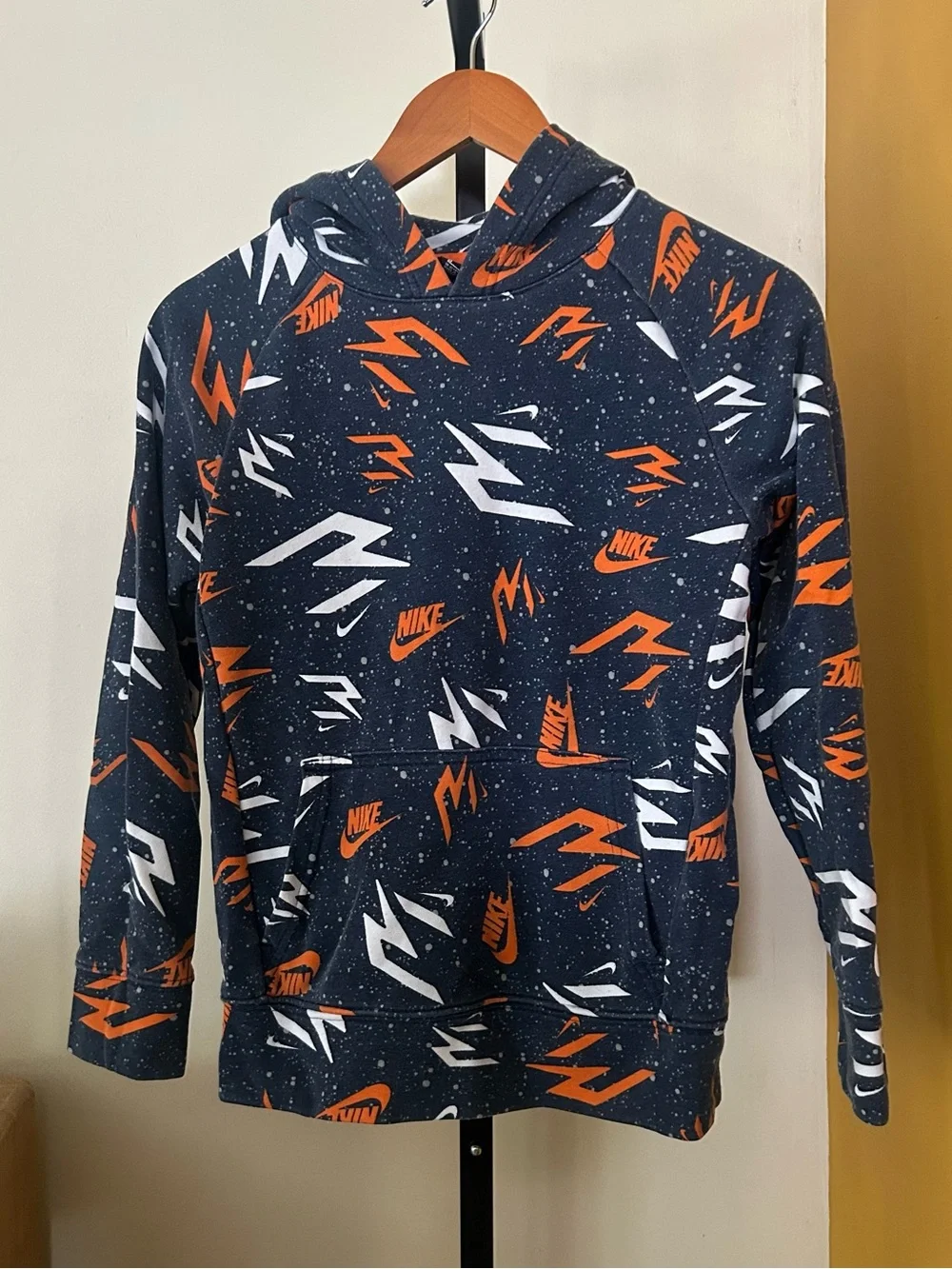 Nike 3Brand Hoodie Sweatshirt Pullover Russell Wilson Blue Orange Youth Medium
